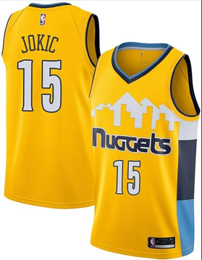 Men Denver Nuggets #15 Nikola Jokic yellow 2025 NBA jersey->youth nba jersey->Youth Jersey